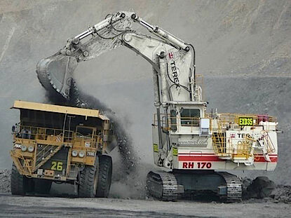 Excavador de minería a tajo abierto